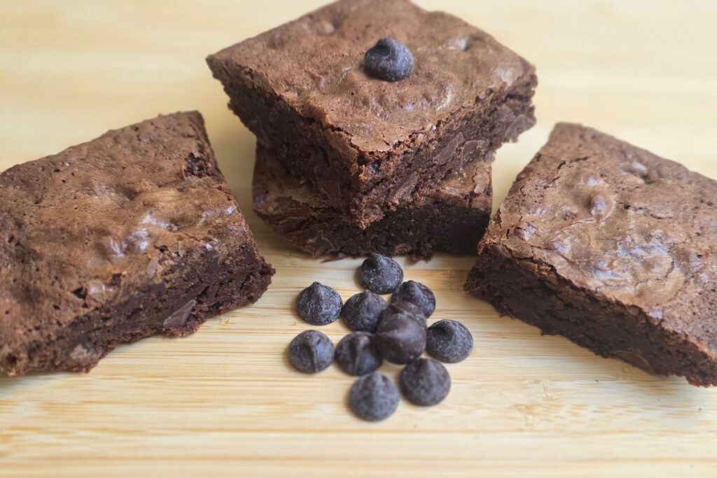 Fresh Milled Einkorn Brownies on counter