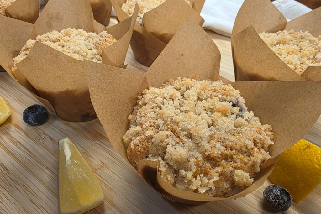 Fresh Milled Lemon Blueberry Muffins