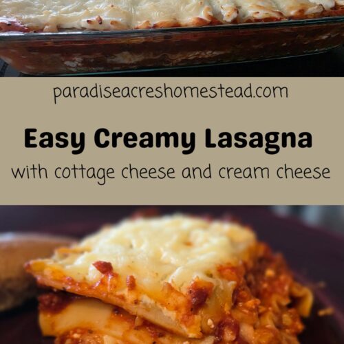 easy creamy lasagna pin