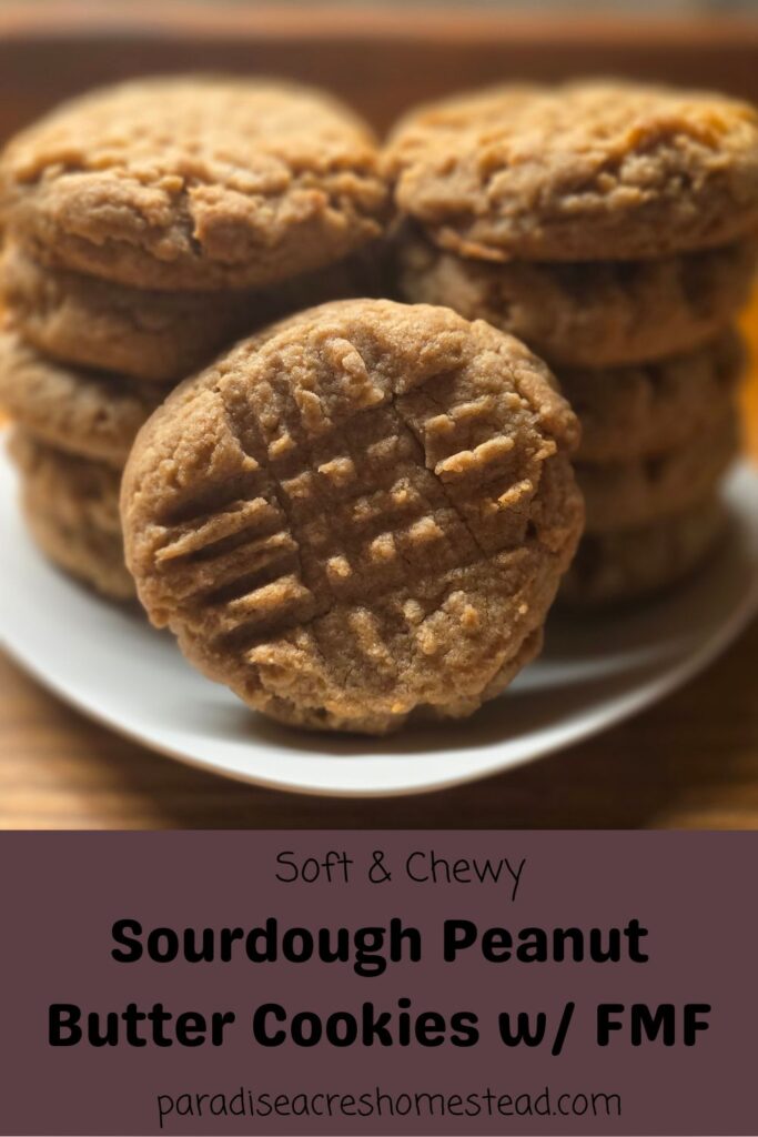 Pin for Sourdough Peanut Butter Cookies made with Fresh Milled Flour