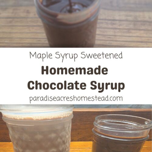 homemade chocolate syrup pin image