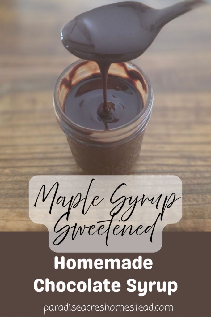 homemade chocolate syrup pin image