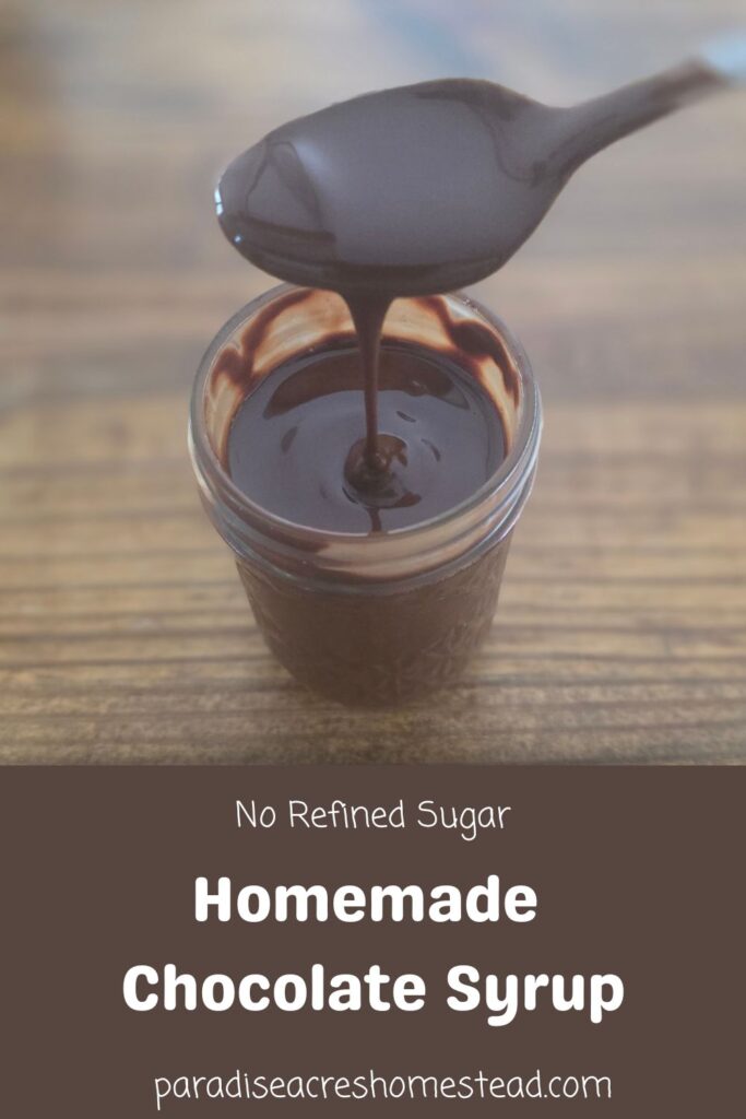 homemade chocolate syrup pin image