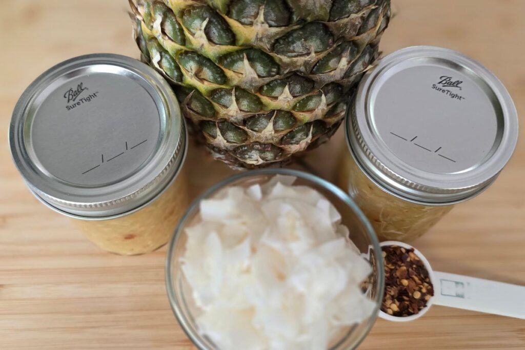 Pineapple Coconut Chili Jam on Counter