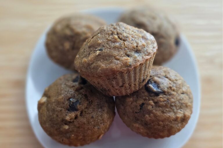 Pumpkin Protein Muffins on plate