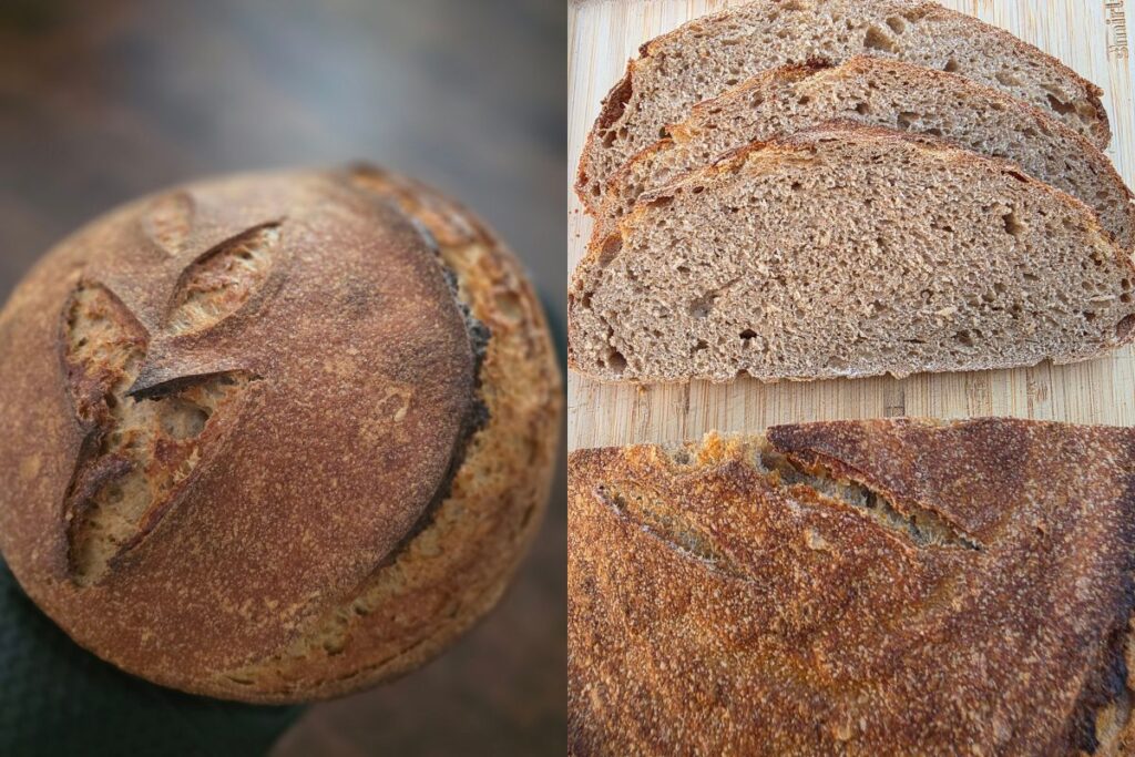 fresh milled sourdough bread 