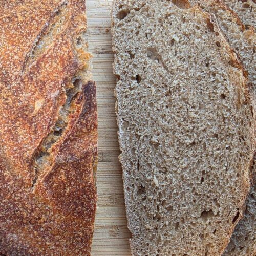 sliced fresh milled sourdough bread