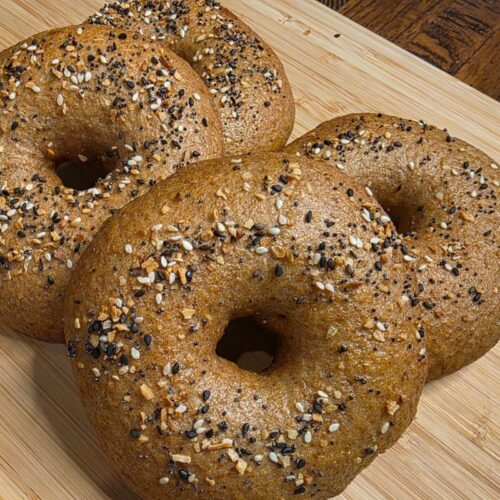 everything bagel sourdough fresh milled flour bagels